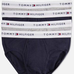Tommy Hilfiger Four Pack Classic Cotton Briefs Underwear Gray Blue 4 DR09158002